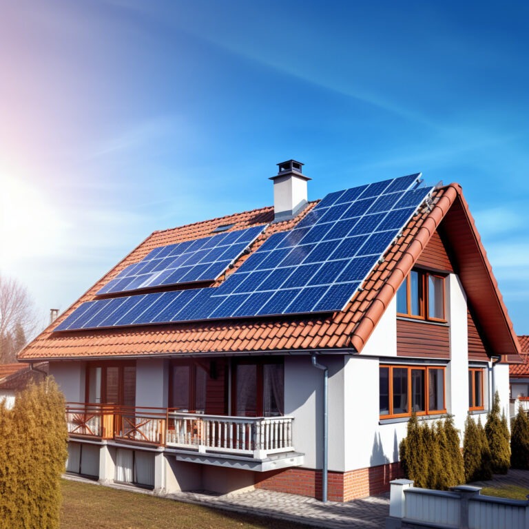 Etudesgestuelles a house with photovoltaic pannels on the roof ab94d492 c015 4374 a823 c4adaab87b69